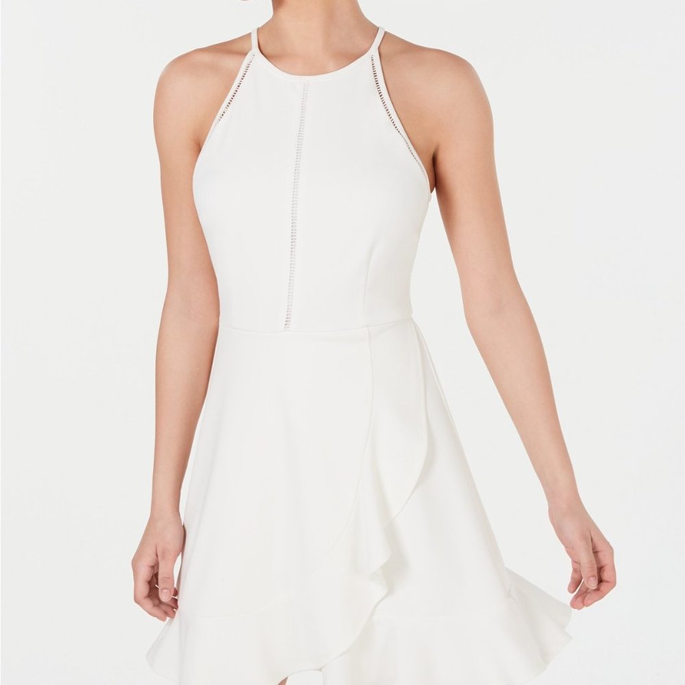 Juniors' Scuba Crepe Fit & Flare Dress